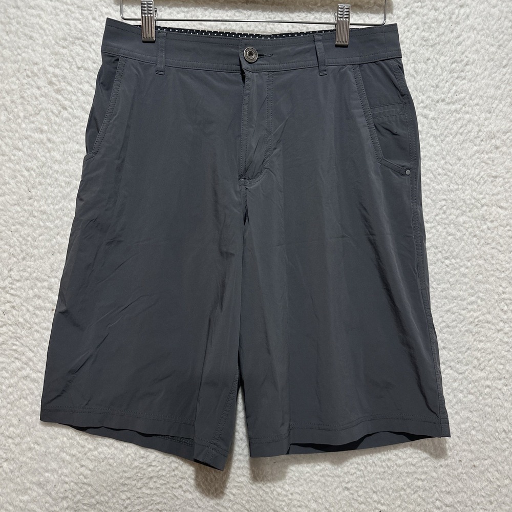 LULULEMON ATHLETICA‎ Men's Size 30 Gray Shorts Stretch Pockets Belt Loops Logo